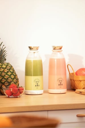 Smoothie Blender Taşınabilir Şarjlı Kişisel Mini Meyve Karıştırıcı 500 ml (Pembe)