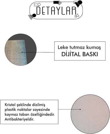 Kaymaz Yıkanabilir Siyah Çerçeveli Jüt Görünümlü Yuvarlak Salon Halısı Mutfak Halısı Paspas