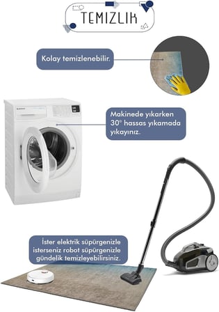 Kaymaz Yıkanabilir Siyah Çerçeveli Jüt Görünümlü Yuvarlak Salon Halısı Mutfak Halısı Paspas