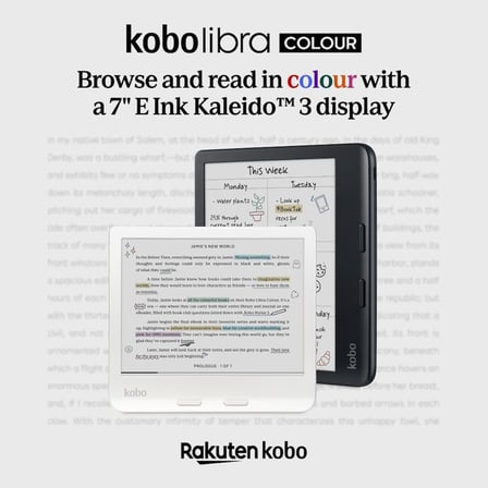 Ink Kaleido™ 3 Ekranlı E-Kitap Okuyucu, 7 inç, Renkli, Parlama Yok, Bildirim Yok