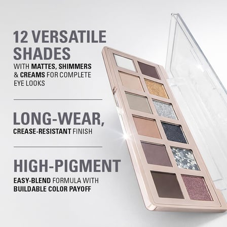 Beauty, The Smokey Icon Grunge Göz Farı Paleti, 12 Ultra Pigmentli Mat ve Pırıltılı Kaplama ve Gölgeler, Uzun Ömürlü ve Karıştırılabilir, Vegan ve Zulüm İçermeyen, 3.4 oz