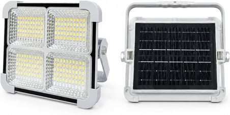 Solar LED Projektör, 3 Renk Işık Modlu Şarjlı Kamp Lambası, USB Girişli Güneş Panelli Acil Durum Işığı İP44