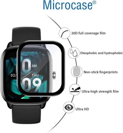 Xiaomi Redmi Watch 4 Tam Kaplayan Kavisli Ekran Koruyucu 3D Pet Film - Siyah AL3385
