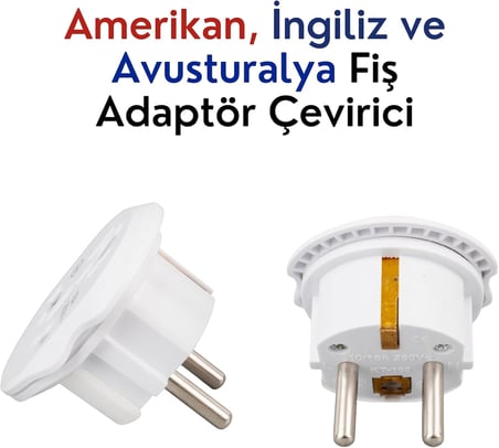 LED Universal Seyahat Adaptörü - Amerikan, İngiliz Ve Avustralya Fişi Dönüştürücü - 16A 250V Kompakt Tasarım (1 Adet)