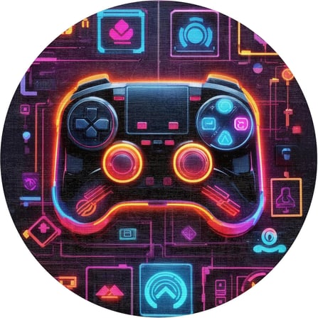 Kadife Oyuncu Odası Halısı Kaymaz Pamuk Tabanlı Yıkanabilir Antibakteriyel Yuvarlak Gamer, Gaming Halısı 160x160