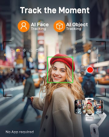 iSteady V3 Gimbal akıllı telefon, yükseltilmiş 3 eksenli gimbal stabilizatör, manyetik AI izleyici, çıkarılabilir kontrolör, entegre genişletilmiş direk ve tripod, canlı yayın için katlanabilir