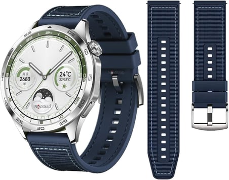 Huawei Watch Gt6/Gt5/Gt4/Gt3/Gt2 46mm Pro/Se/Elite ile Uyumlu Kordon 22mm New Lansman LACİVERT