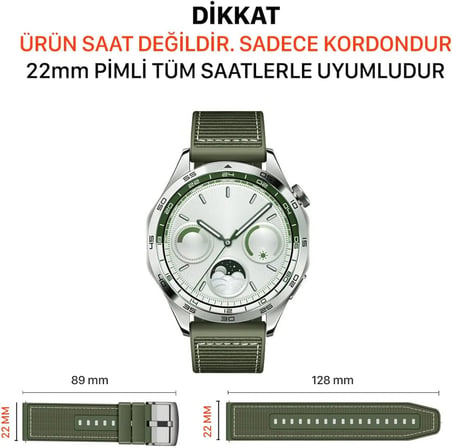Huawei Watch Gt6/Gt5/Gt4/Gt3/Gt2 46mm Pro/Se/Elite ile Uyumlu Kordon 22mm New Lansman LACİVERT