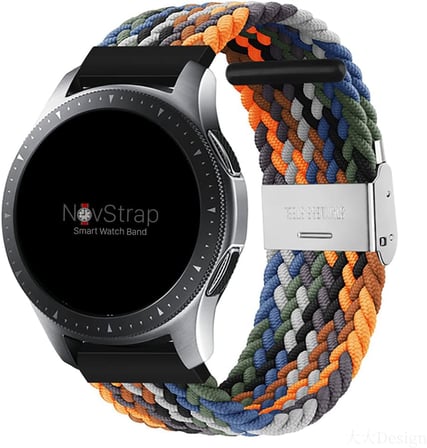 Huawei Watch GT5 46mm Pro, GT4, GT3, GT2 ile Uyumlu Kordon (22mm) Esnek Kumaş Kayış Turuncu-Siyah