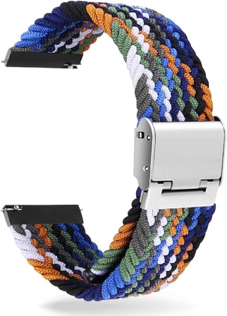 Huawei Watch GT5 46mm Pro, GT4, GT3, GT2 ile Uyumlu Kordon (22mm) Esnek Kumaş Kayış Turuncu-Siyah
