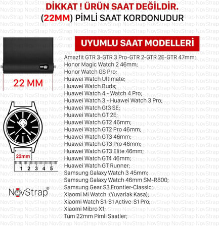 Huawei Watch GT5 46mm Pro, GT4, GT3, GT2 ile Uyumlu Kordon (22mm) Esnek Kumaş Kayış Turuncu-Siyah