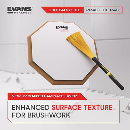 RealFeel Attacktile Drum Pad – davul egzersiz pedi – UV kaplamalı egzersiz pedi – 1 taraflı – 10 inç