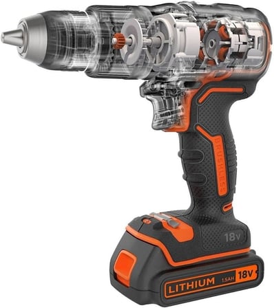 + Decker Bcd383d2xk-Qw 18v 2ah Powerconnect Çift Bataryalı Darbeli Matkap (2 X 2,0ah Şarj Göstergeli Batarya, 1a Şarj Cihazı ve Özel Saklama Kutusu)