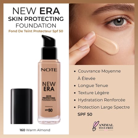 Cosmetics New Era Skin Protecting 160 Warm Almond Nemlendirici Etkili SPF 50 Hyaluronik Asitli Fondöten