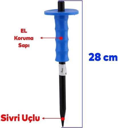 Kırıcı Uç Beton Kaya Taş Maden Manuel Delici Murç Hilti Ucu 28 cm