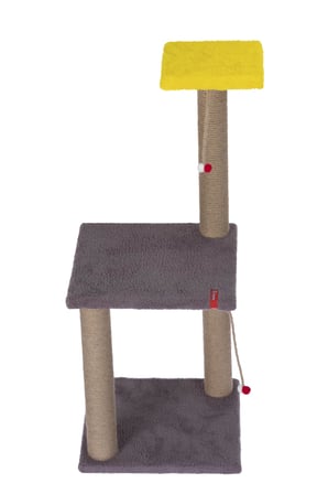 82 cm Krem iki Katlı Kedi Tırmalama Tahtası Catnipli Tırmalama Tahtası (Antrasit)