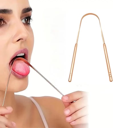 Dil Temizleyici Aparat, Paslanmaz Dil Kazıyıcı,Dil Temizleyici. Metal Gold Mix Set (METAL-GOLD MİX)