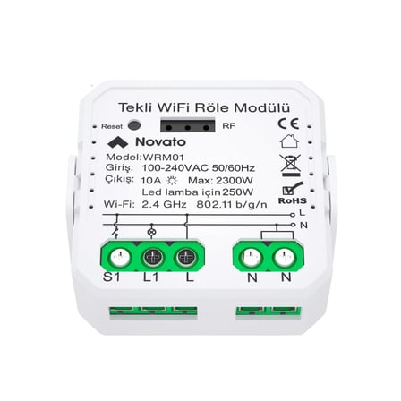 Tuya Uyumlu Tekli Wifi Akıllı Anahtar (10A - 220V Röle) - Tek Çıkışlı, Anahtar Girişli, Google Asistan, Alexa Destekli Switch