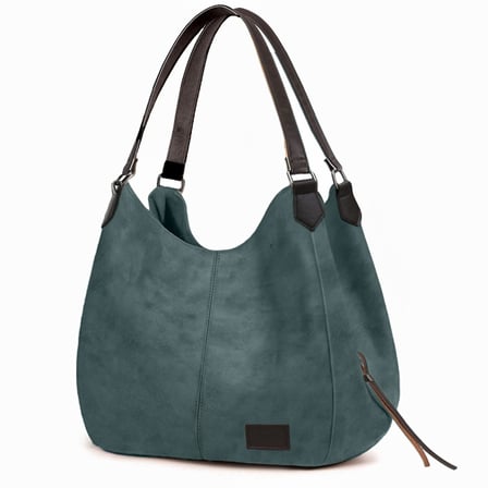 Vintage Kadın PU Deri Günlük Omuz Çantası Üç Bölmeli Hobo - Tote El Çantası