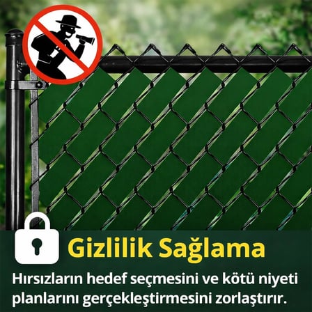 Örgü Tel Koruma, Kapatma, Gizlilik Bantları, Pvc Çit Şeridi (50 metre) (Yeşil, 7 cm)