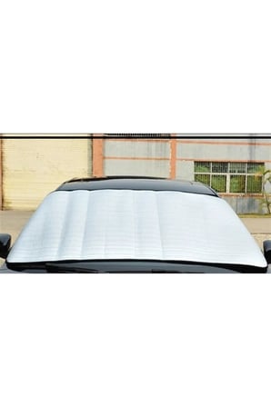 Araba Ön Cam Güneş Şemsiyesi - Araç İçi Cam Vantuzlu Katlanır Güneşlik Koruyucu Perde (130 cm x 60 cm) CKS-221