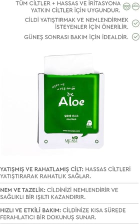 Aloe Vera Özlü Yüz Maskesi 5'li 88092208001605