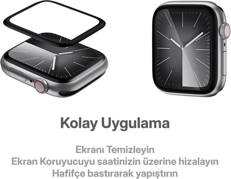 Apple Watch ile Uyumlu Nano-PPF Ekran Koruyucu Tam Kaplayan Tasarım ve Güçlü Yapışkan (41 MM)