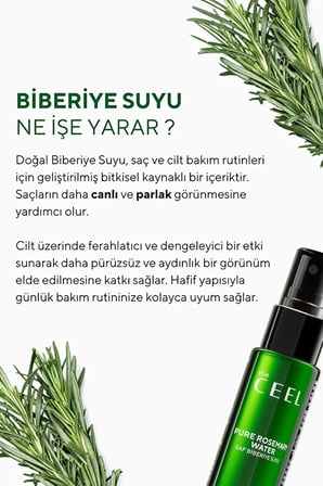 Ceel Saf Biberiye Suyu Toniği 100 ml - Rosemary Water Saç ve Cilt Bakımı
