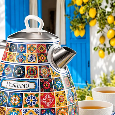 Positano Elektrikli Su Isıtıcı 1,7 Litre Kettle 2869/0P - Paslanmaz Çelik Gövde, Handmade Decoration, 2000 Watt, Otomatik Kapanma, 360° Kablosuz Taban