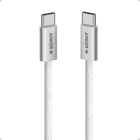 240W USB-C - USB-C Hızlı Şarj Kablo, 1 Metre, Örgü Yapılı, Beyaz - A8060