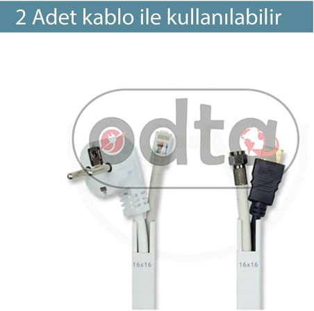 Metre (16x16mm) | Kendinden Yapışkanlı Kablo Kanalı | 4m (10 Adet x 40cm) | Kablo Gizleyici
