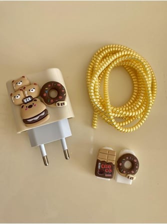 Şarj Başlığı Ve Şarj Kablo Koruyucu Set iPhone 18w-20w Şarj Adaptörü Ile ile uyumlu
