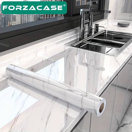 Desenli Beyaz Folyo Kaplama 5 Metre Tezgah Dolap Mutfak Kağıdı Yapışkanlı - FC736