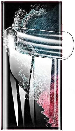 Samsung Galaxy S23 Ultra ile uyumlu Tam Kapatan Şeffaf Esnek İnce Kırılmaz Cam Ekran Koruyucu