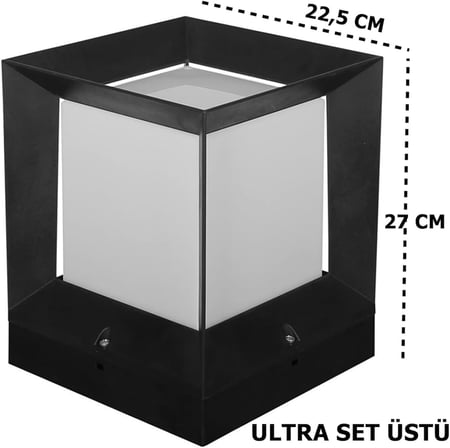 Set Üstü Bahçe Lambası Zita Dış Mekan Bahçe Aydınlatma Armatürü IP54 Suya Dayanıklı E27 Duylu (Ampul Hariç) Siyah Beyaz