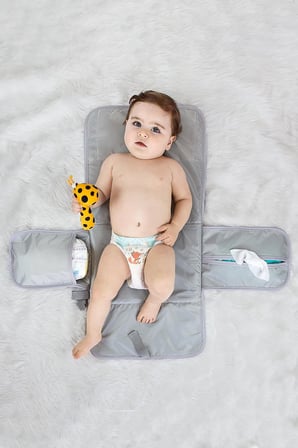 Alt Açma Bakım Çantası Organizerli Anne Bebek Yenidoğan Değiştirme Minderi Gök Mavi