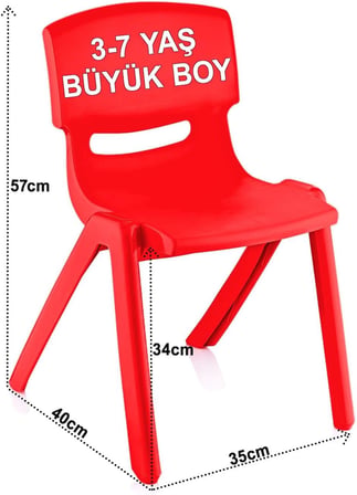 2'Li Set Büyük Şirin Çocuk Sandalyesi Kırmızı