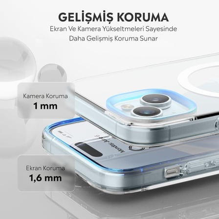 iPhone 14 Plus İçin Kılıf Magsafe İle Uyumlu Şeffaf Sert Kristal Mika Sararmaz Telefon Kılıfı