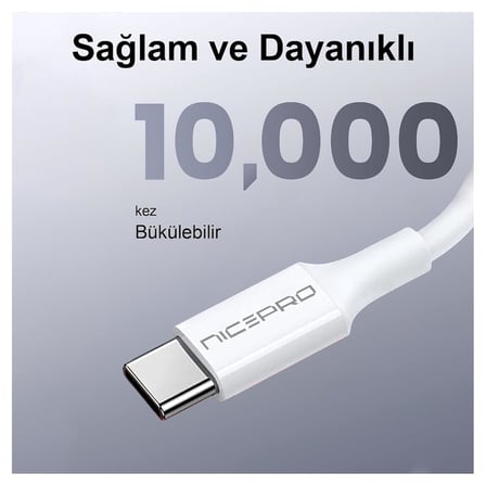 60W 1 2M Tpe Usb To Type C Hizli Sarj Ve Data Kablosu