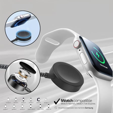 Kablosuz Şarj Aleti Örgü Kablo 5in1 USB PD Type C 100W Şarj