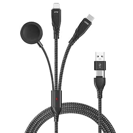 Kablosuz Şarj Aleti Örgü Kablo 5in1 USB PD Type C 100W Şarj