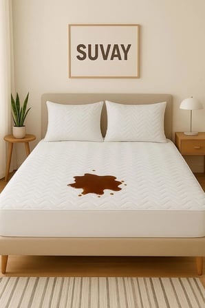 Kapitone Fitted Full Kenar Su Sıvı Geçirmez Alezi Beyaz Renkli Tek Çift Kişilik Yatak Koruyucu (120x200)