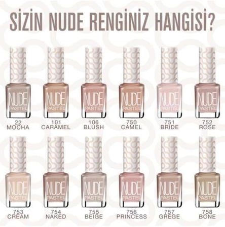Oje Nude 4'lü 50.set 101-763-759-765 (5'li Maske Hediyeli)