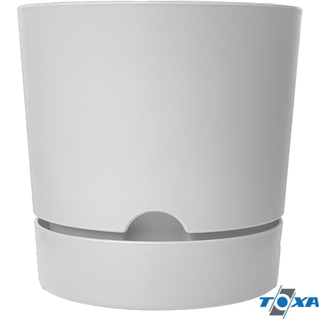 Begonya Saksı Tabaklı Drenajlı Mat Plastik Çiçek Saksısı (1 Adet, 1,8 Litre, 15cm, Beyaz)