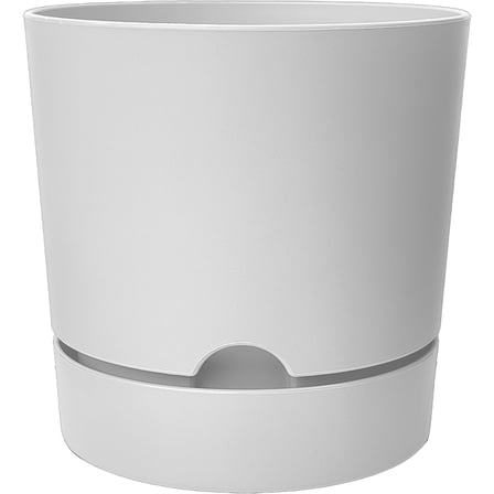 Begonya Saksı Tabaklı Drenajlı Mat Plastik Çiçek Saksısı (1 Adet, 3,3 Litre, 18cm, Beyaz)