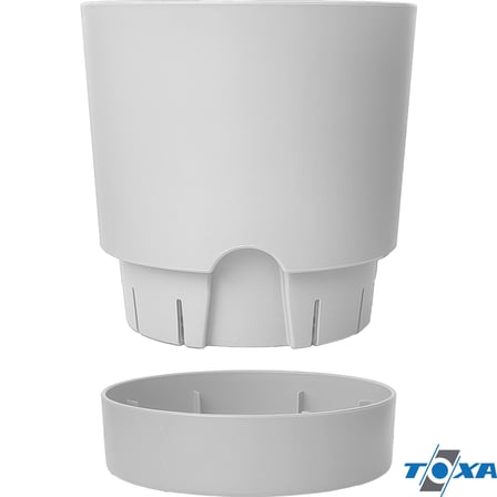 Begonya Saksı Tabaklı Drenajlı Mat Plastik Çiçek Saksısı (1 Adet, 3,3 Litre, 18cm, Beyaz)