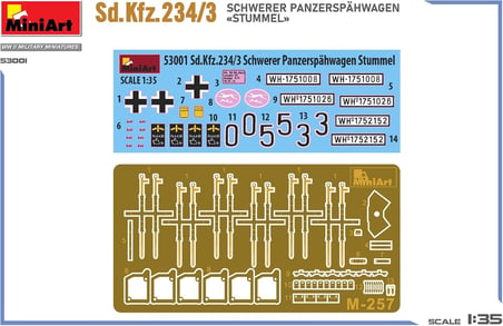 Art 53001 1:35 Sd.Kfz.234/3 Schw. Panzer Stummel - orijinaline uygun reprodüksiyon, model yapımı, plastik kit, el işi, hobi, yapıştırma, model seti, montaj, boyasız