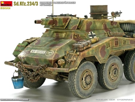 Art 53001 1:35 Sd.Kfz.234/3 Schw. Panzer Stummel - orijinaline uygun reprodüksiyon, model yapımı, plastik kit, el işi, hobi, yapıştırma, model seti, montaj, boyasız