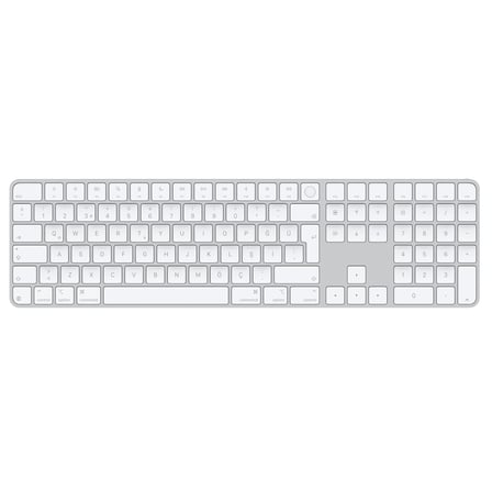 Touch ID özellikli ve Sayısal Tuş Takımlı Magic Keyboard: Bluetooth, şarj edilebilir. Apple çipe sahip Mac bilgisayarlarla çalışır; Türkçe Q Klavye, Siyah tuşlar (USB-C)