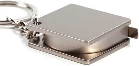 120 cm 47 inç Ölçüm Kapasiteli Mini Metal Alüminyum Şerit Metre Ölçüm Bandı Mezura Anahtarlık